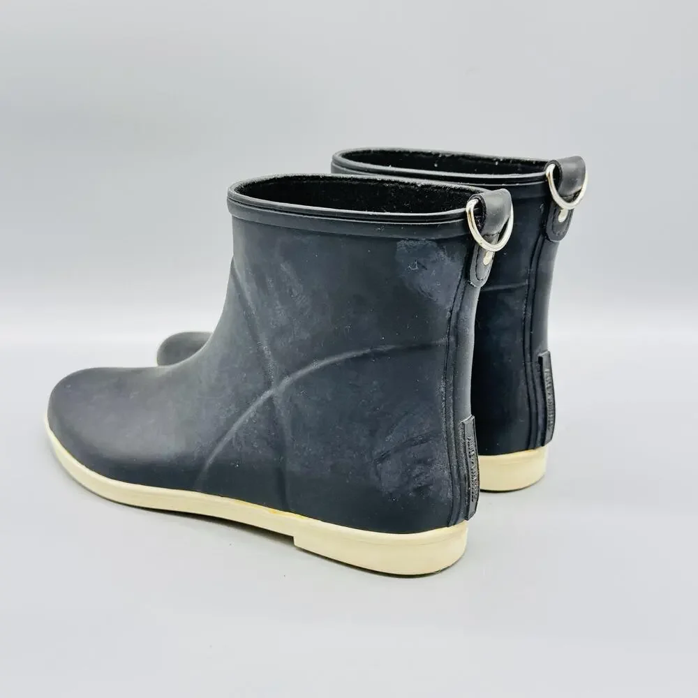 Alice + Whittles Boots Women 7 Black Rubber Ankle Rain Waterproof Madewell Shoes